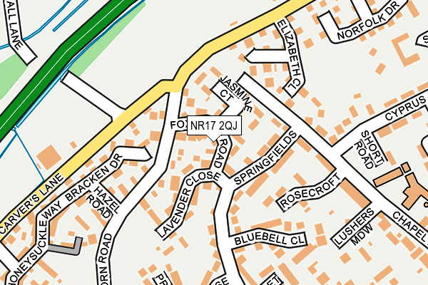 NR17 2QJ map - OS OpenMap – Local (Ordnance Survey)