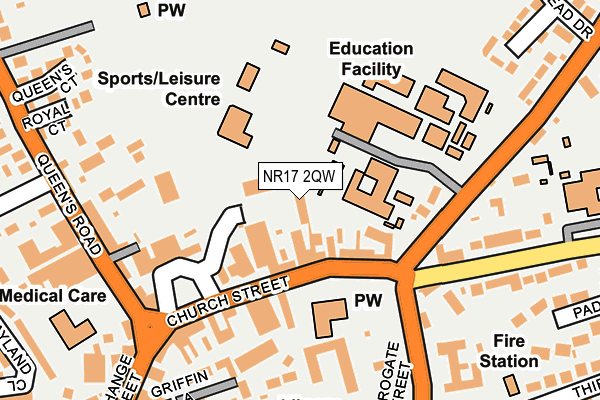 NR17 2QW map - OS OpenMap – Local (Ordnance Survey)