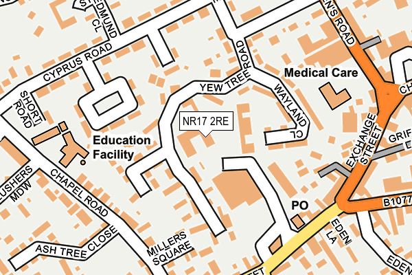 NR17 2RE map - OS OpenMap – Local (Ordnance Survey)