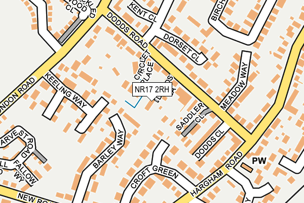 NR17 2RH map - OS OpenMap – Local (Ordnance Survey)