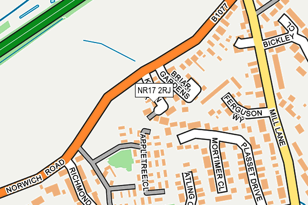 NR17 2RJ map - OS OpenMap – Local (Ordnance Survey)