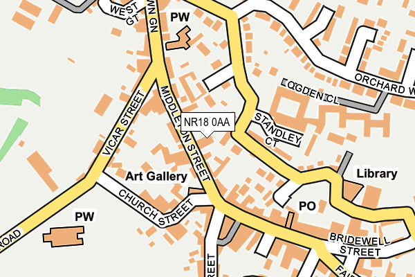 NR18 0AA map - OS OpenMap – Local (Ordnance Survey)