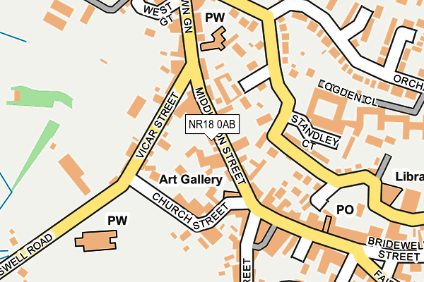 NR18 0AB map - OS OpenMap – Local (Ordnance Survey)