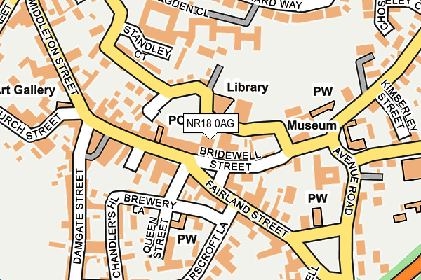 NR18 0AG map - OS OpenMap – Local (Ordnance Survey)