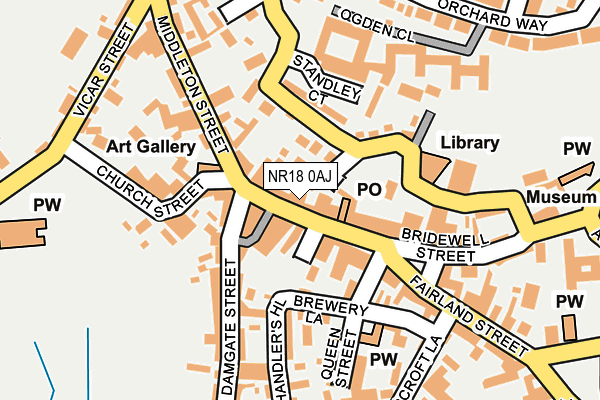 NR18 0AJ map - OS OpenMap – Local (Ordnance Survey)