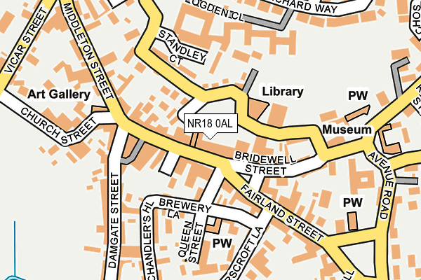 NR18 0AL map - OS OpenMap – Local (Ordnance Survey)