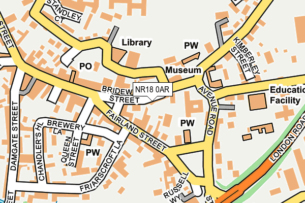 NR18 0AR map - OS OpenMap – Local (Ordnance Survey)