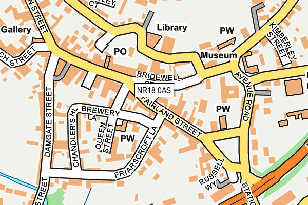 NR18 0AS map - OS OpenMap – Local (Ordnance Survey)