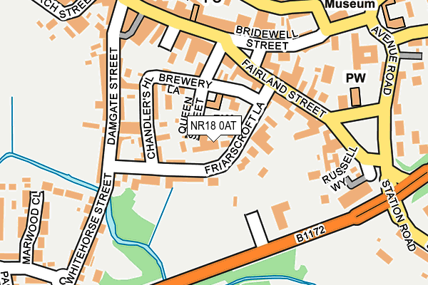 NR18 0AT map - OS OpenMap – Local (Ordnance Survey)