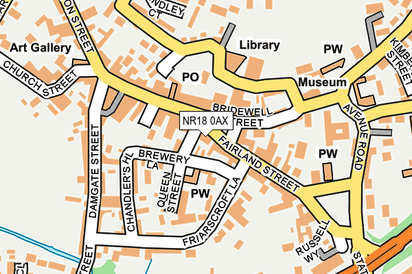 NR18 0AX map - OS OpenMap – Local (Ordnance Survey)