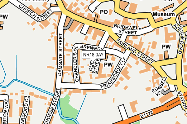 NR18 0AY map - OS OpenMap – Local (Ordnance Survey)