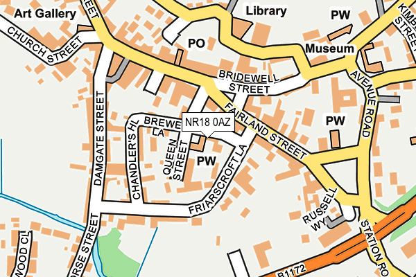 NR18 0AZ map - OS OpenMap – Local (Ordnance Survey)