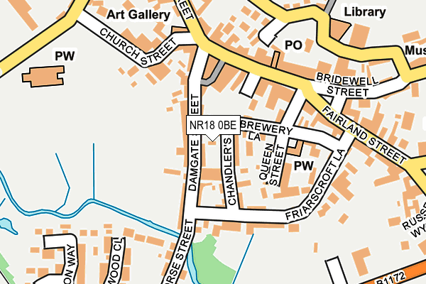 NR18 0BE map - OS OpenMap – Local (Ordnance Survey)