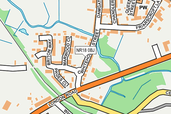 NR18 0BJ map - OS OpenMap – Local (Ordnance Survey)