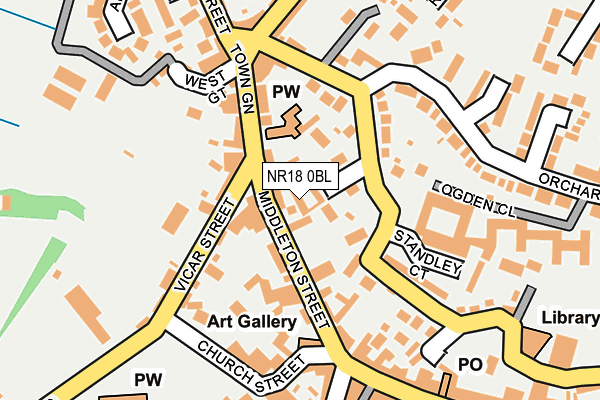 NR18 0BL map - OS OpenMap – Local (Ordnance Survey)