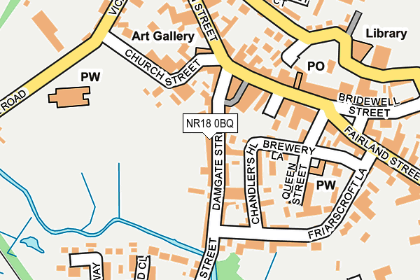 NR18 0BQ map - OS OpenMap – Local (Ordnance Survey)