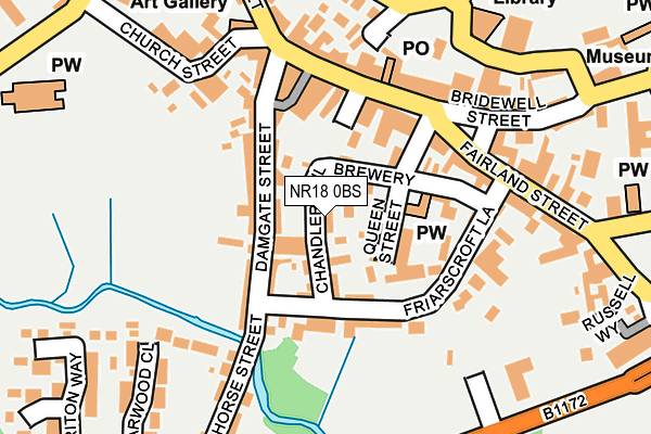 NR18 0BS map - OS OpenMap – Local (Ordnance Survey)