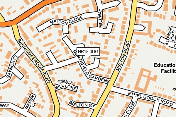 NR18 0DG map - OS OpenMap – Local (Ordnance Survey)