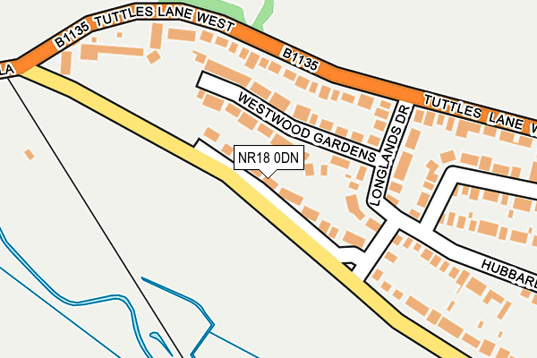 NR18 0DN map - OS OpenMap – Local (Ordnance Survey)