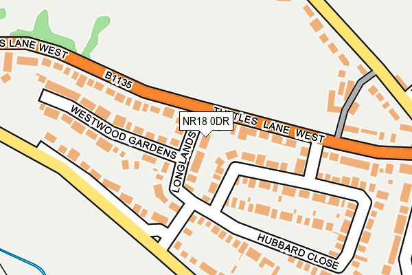 NR18 0DR map - OS OpenMap – Local (Ordnance Survey)