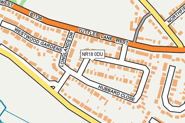 NR18 0DU map - OS OpenMap – Local (Ordnance Survey)