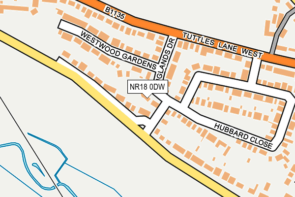 NR18 0DW map - OS OpenMap – Local (Ordnance Survey)