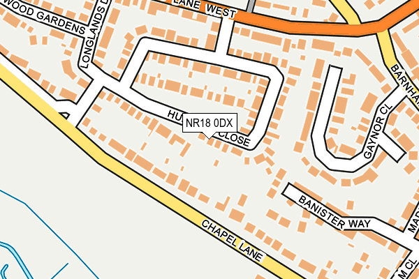 NR18 0DX map - OS OpenMap – Local (Ordnance Survey)