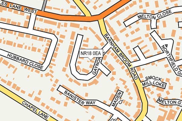 NR18 0EA map - OS OpenMap – Local (Ordnance Survey)
