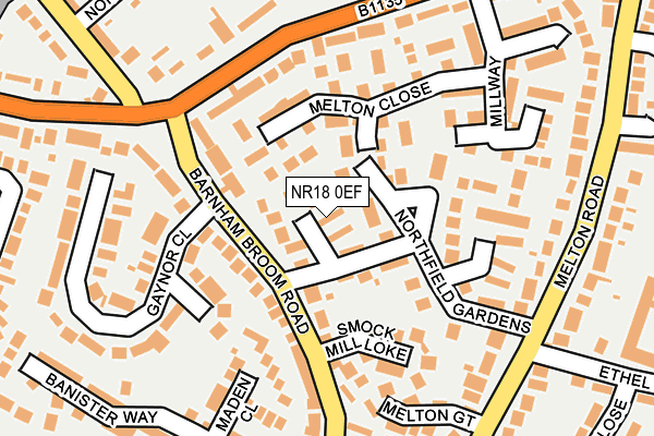 NR18 0EF map - OS OpenMap – Local (Ordnance Survey)