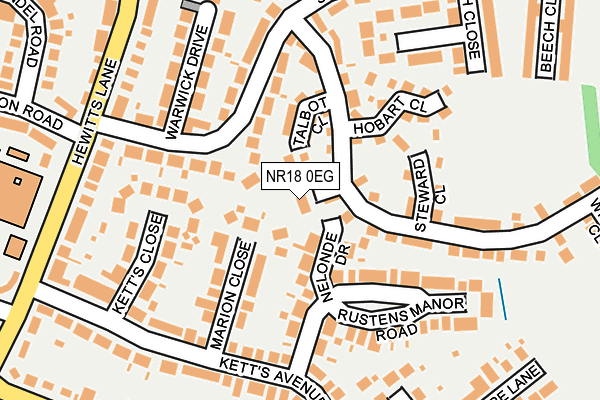 NR18 0EG map - OS OpenMap – Local (Ordnance Survey)