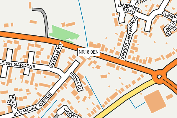 NR18 0EN map - OS OpenMap – Local (Ordnance Survey)