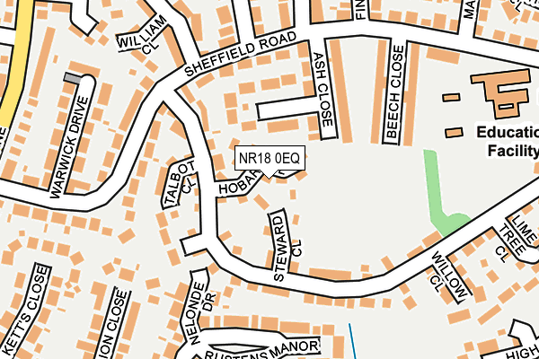 NR18 0EQ map - OS OpenMap – Local (Ordnance Survey)