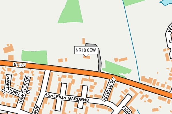 NR18 0EW map - OS OpenMap – Local (Ordnance Survey)