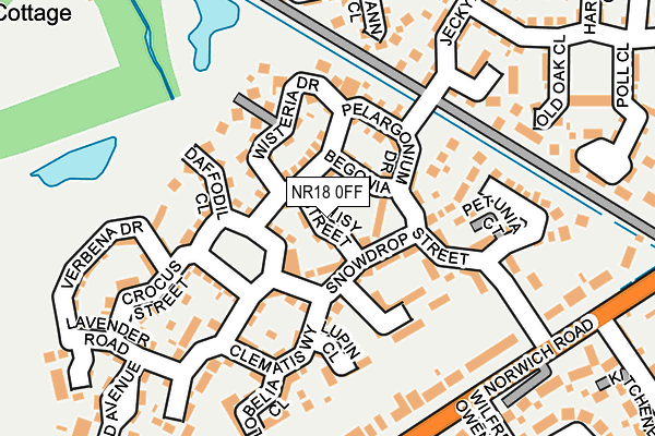 NR18 0FF map - OS OpenMap – Local (Ordnance Survey)