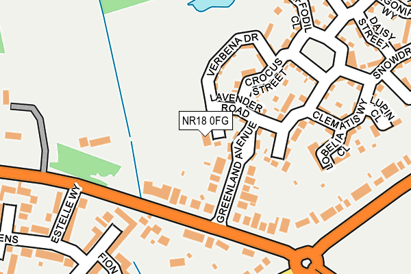 NR18 0FG map - OS OpenMap – Local (Ordnance Survey)