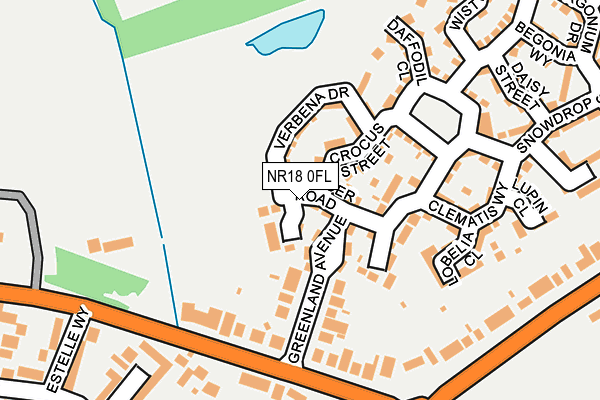 NR18 0FL map - OS OpenMap – Local (Ordnance Survey)