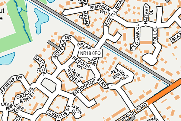 NR18 0FQ map - OS OpenMap – Local (Ordnance Survey)