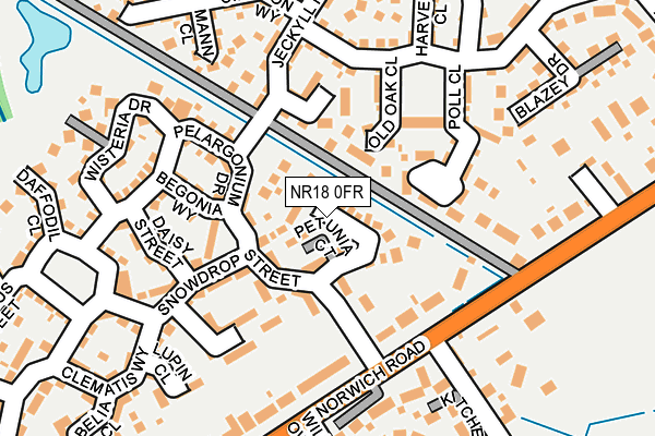 NR18 0FR map - OS OpenMap – Local (Ordnance Survey)