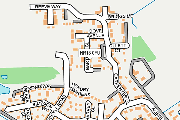 NR18 0FU map - OS OpenMap – Local (Ordnance Survey)