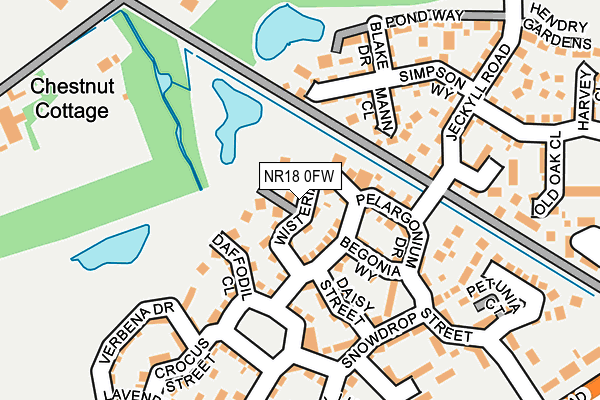 NR18 0FW map - OS OpenMap – Local (Ordnance Survey)