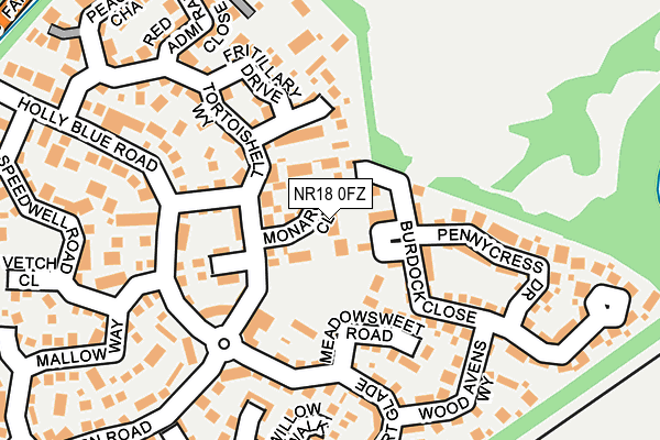 NR18 0FZ map - OS OpenMap – Local (Ordnance Survey)