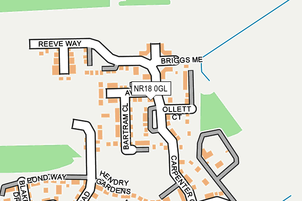 NR18 0GL map - OS OpenMap – Local (Ordnance Survey)