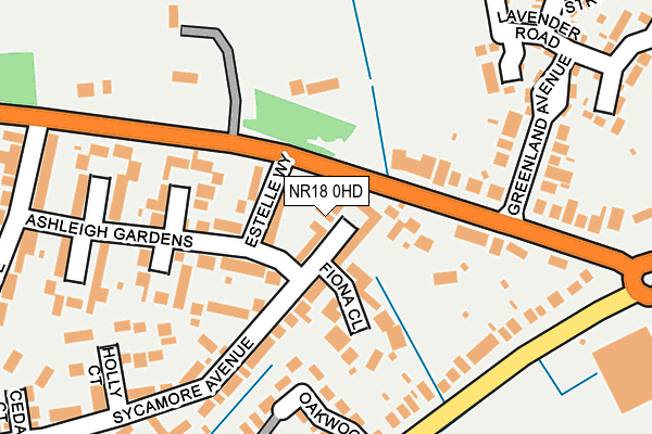 NR18 0HD map - OS OpenMap – Local (Ordnance Survey)