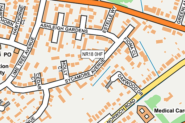 NR18 0HF map - OS OpenMap – Local (Ordnance Survey)