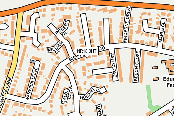 NR18 0HT map - OS OpenMap – Local (Ordnance Survey)