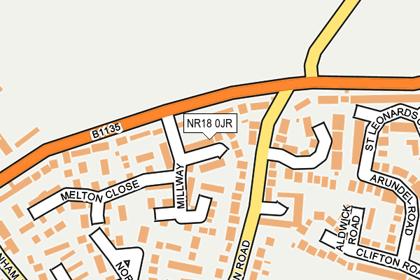 NR18 0JR map - OS OpenMap – Local (Ordnance Survey)