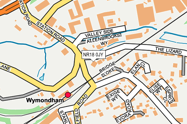 NR18 0JY map - OS OpenMap – Local (Ordnance Survey)