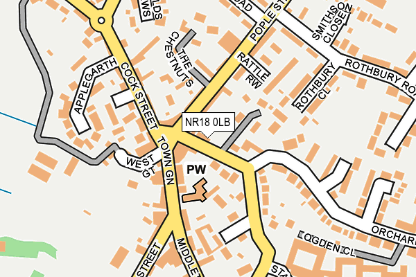 NR18 0LB map - OS OpenMap – Local (Ordnance Survey)