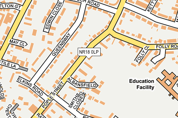 NR18 0LP map - OS OpenMap – Local (Ordnance Survey)
