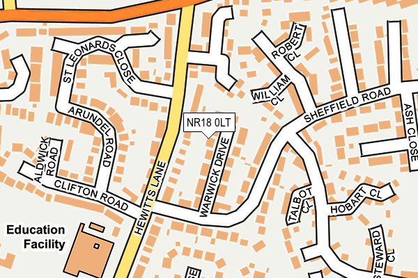 NR18 0LT map - OS OpenMap – Local (Ordnance Survey)